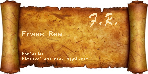 Frass Rea névjegykártya